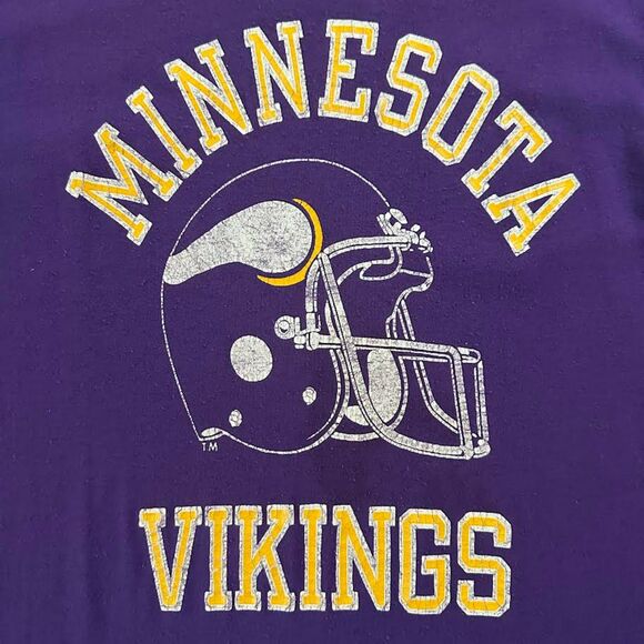 Vtg 80's T-Shirt Minnesota Vikings NFL Champion Single Stitch Short Sleeve Large - Picture 2 of 6
